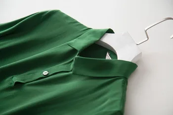 Nova Moda 2020 Pedra Lavada Retro Verde de Uma linha de Vestido de Cauda Longa de Seda Vestido de Seda Mulheres