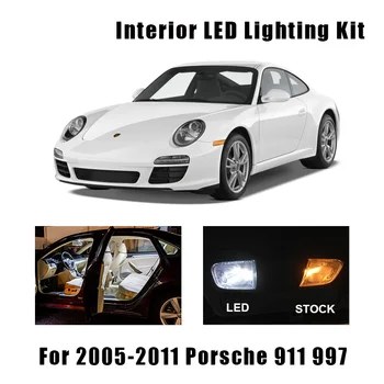 15pcs Branco Canbus Livre de Erro de LED da Placa de Licença Lâmpada Interior Mapa Cúpula Lâmpadas Kit Para 2005-2011 Porsche 911 997