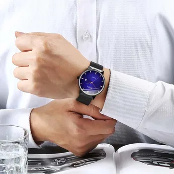 2019 Homens Simples Relógio Requintado Clássico De Negócios De Quartzo Moda Relógio Pulseira De Couro Masculino Data De Relógio De Pulso Relógio De Presente Masculino