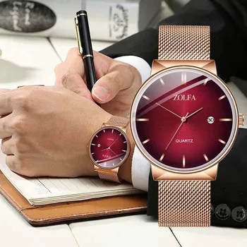 2019 Homens Simples Relógio Requintado Clássico De Negócios De Quartzo Moda Relógio Pulseira De Couro Masculino Data De Relógio De Pulso Relógio De Presente Masculino