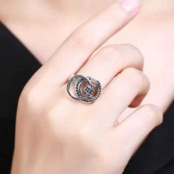 2020 novas real s925 anel de prata para a mulher moda de diamante anel redondo temperamento gravura ajustável mulher anel