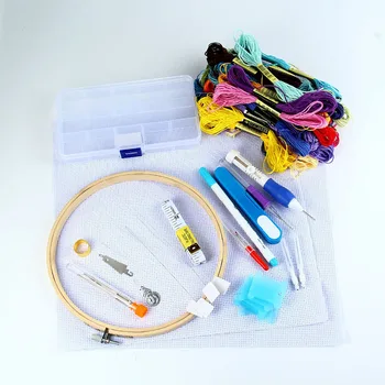 Magia DIY Bordado Caneta de Tricô de Costura, Kit de ferramentas de Punção de Agulhas de Segmentos de Plástico+Home de Aço Decoração DIY Ferramentas de Costura