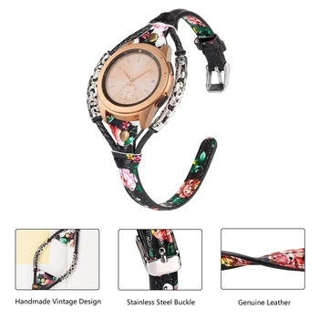 2020 Novas Mulheres pulseira de Couro para Samsung Galaxy Watch 42mm de Moda de Lazer Pulseira de Couro Genuíno para o Active 2 40mm 44mm