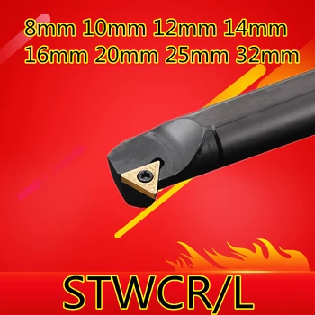 1PCS 8mm 10mm 12mm 14mm 16mm 20mm 25mm 32mm STWCR09 STWCR11 STWCR16 STWCL11 STWCL16 a Direita/Mão Esquerda Torno de desvio de CNC ferramentas