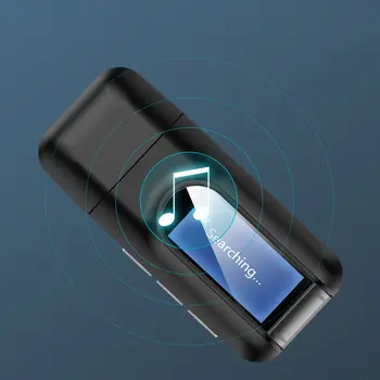 Bluetooth USB 5.0 Receptor de Áudio do Transmissor com Display LCD 2EM1 Mini-ficha de 3,5 mm AUX USB Adaptador sem Fio para TV, PC, Carro