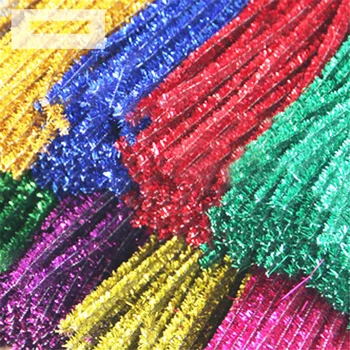 100pcs 30cm Multicolor Criativo Diy de Pelúcia Varas de ensino DIY Brinquedos Artesanais Arte Artesanato Glitter de Pelúcia Tiras Garoto de Brinquedo de Presente de Natal