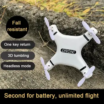 Mini Controle Remoto Bateria do Avião 2,4 G de Controle Remoto LED Mini Quadcopter Bolso Drone Modo Headless Uma Chave de Retorno Crianças Brinquedo