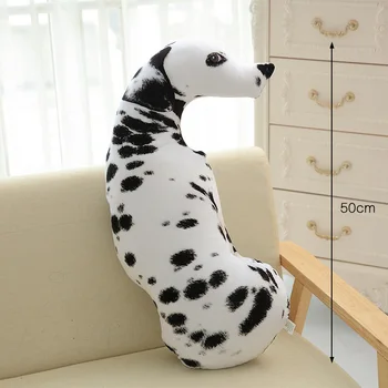 CAMMITEVER 50cm Bonito Simulação Cão de Pelúcia Brinquedo de Impressão 3D Animal de Pelúcia Cão de Decoração de Casa de desenhos animados Brinquedos cama para Dormir Travesseiro de Pelúcia