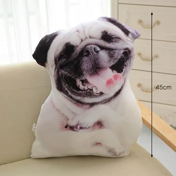 CAMMITEVER 50cm Bonito Simulação Cão de Pelúcia Brinquedo de Impressão 3D Animal de Pelúcia Cão de Decoração de Casa de desenhos animados Brinquedos cama para Dormir Travesseiro de Pelúcia
