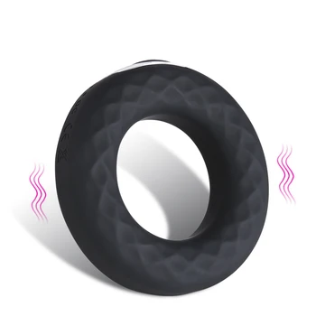 Silicone Vibratório Anéis de USB Recarregável de Vibração Masculina retardar a Ejaculação Ereção Anel de Bloqueio Brinquedos do Sexo para Homens