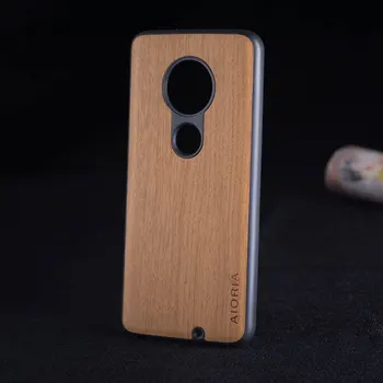 Case para Motorola Moto G7 Plus G6 Plus G5S Mais funda padrão de madeira estojo de couro de pele de silicone tampa do telefone coque capa