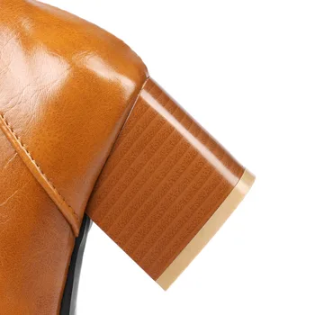 Inverno Tornozelo Botas de Couro do Plutônio das Mulheres Botas de Moda Мартин сапоги Mulheres Sapatos de Trabalho Pretos Rodada Toe cadarço Mulheres Sapatos Femininos de Inicialização