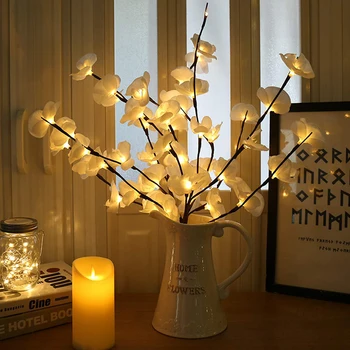 73cm 20 Lâmpadas de Simulação Buquê de Luz LED String para o Ano Novo de Natal Vaso Parte da área de Trabalho do Jardim da Flor Ramo de Decoração da Lâmpada