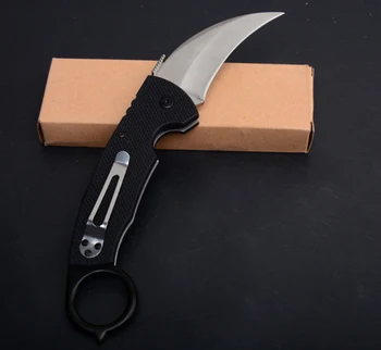 Karambit faca dobrável 440 lâmina G10 lidar com Formação no Exterior Garras Acampamento faca de caça, Facas da Sobrevivência EDC ferramentas manuais
