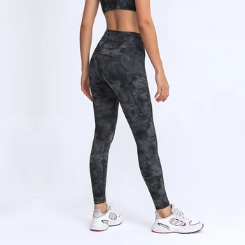 Cintura alta Amanteigado Suave Bolso do Lado do Ginásio de Calças de Yoga Para Mulheres Agachamento Prova de Compressão de Treino de Running do Esporte Leggings 25 polegadas