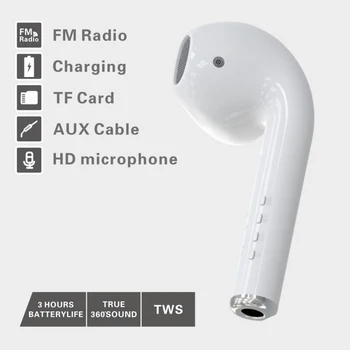 Gigante Fone de ouvido sem Fio Bluetooth Airbuds alto-Falante Portátil 3D Estéreo Surround Música Altifalante Exterior, Apoio TF Mic barra de Som