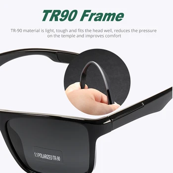 KDEAM Óculos Polarizados para Homens Praça Espelho de Condução UV400 Óculos de Sol Esportes Mens TR90 Ultraleve Quadro Masculino Gafas De Sol