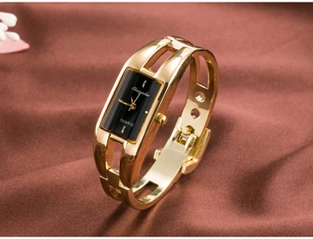 De 2016, a marca de Moda mulher moda de luxo senhoras de ouro de relógio de aço inoxidável das mulheres Vestido de Quartzo Relógio de pulseira relogios femininos