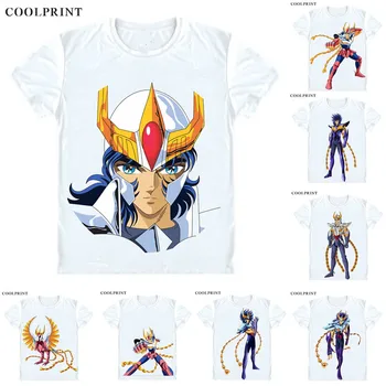 Fênix Ikki Fenikkusu não Ikki T-Shirt Saint Seiya Cavaleiros do Zodíaco Homens Casual Camiseta Premium T-Shirt de Manga Curta, Camisas de