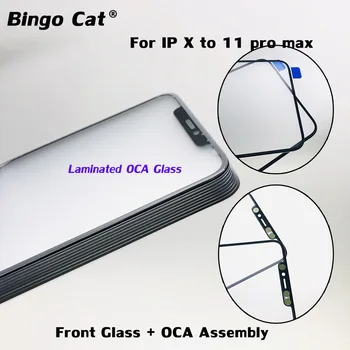 10pc Vidro OCA para o iPhone 11 Pro max 11 XS max X XR LCD Tela de Toque do Painel de Vidro Frontal do Telefone Móvel da Substituição de Reparação de Parte