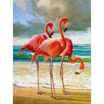 GATYZTORY Completo Broca de Diamante Pintura Flamingo Strass Kits de Animais em Ponto Cruz Arte musiva lembranças Artesanais de Decoração de Casa