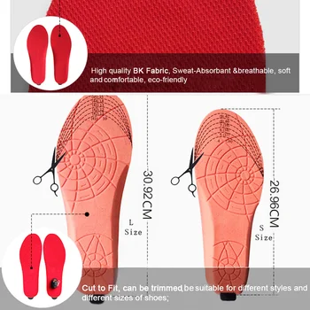 Unisex sem Fio Controle Remoto Elétrico Aquecido Palmilhas de Inverno Térmica Palmilhas Anti-Escorregadias Sapato Respirável Almofadas de EUR Tamanho 35-46#