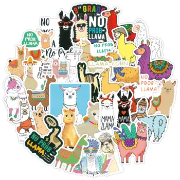 100PCS Lhama e Alpaca Bonito dos desenhos animados Etiqueta da Camelo Ovelhas Animal Adesivos para Crianças de Recompensa Adesivos de Bicicleta a Etiqueta do Carro e Decalque