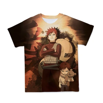 Japonesa Super Fogo Anime Naruto grandes dimensões dos Homens T-Shirt de Impressão 3D de Moda Manga Curta e Confortável Respirável Hip-Hop Estilo