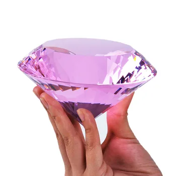 LS 120mm Grande Diamante de Cristal Prismas peso de papel Centerpieces Casamento, um Presente Único