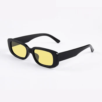 Vintage Retângulo Óculos de sol das Mulheres os Homens Amarelo Lente de Óculos de Sol 2020 Moda de Condução Óculos Feminino Tons gafas de sol mujer
