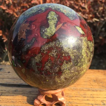 Natural polido dragão de sangue cura esfera decoração de casa forkartcollectibles