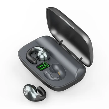 Fones de ouvido Bluetooth Osso Condução Com Microfone 6D Estéreo Auscultadores Auscultadores sem Fios 2200mAh Caixa de Carregamento do Esporte Fones de ouvido