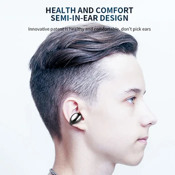 Fones de ouvido Bluetooth Osso Condução Com Microfone 6D Estéreo Auscultadores Auscultadores sem Fios 2200mAh Caixa de Carregamento do Esporte Fones de ouvido