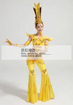 Hanfu Dança Trajes Chineses Dança Folclórica Mil Guanyin Mito do Festival de Primavera Traje de Dunhuang voando Dança