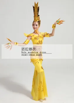 Hanfu Dança Trajes Chineses Dança Folclórica Mil Guanyin Mito do Festival de Primavera Traje de Dunhuang voando Dança
