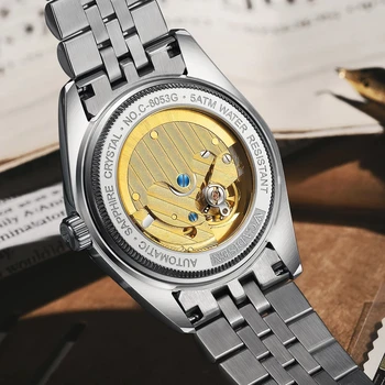 CADISEN DESIGN de Marca de Topo Automática dos Homens Relógios do Japão NH35A Impermeável Relógio de Pulso Mecânico Vidro Safira em Aço Inoxidável