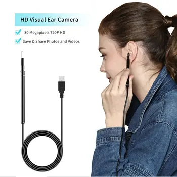 2019 USB Limpeza de Ouvidos Ferramenta Visual HD Ouvido Colher Multifuncional Earpick com a Mini Câmera de Caneta Cuidado da Orelha Em orelha de Limpeza do Endoscópio