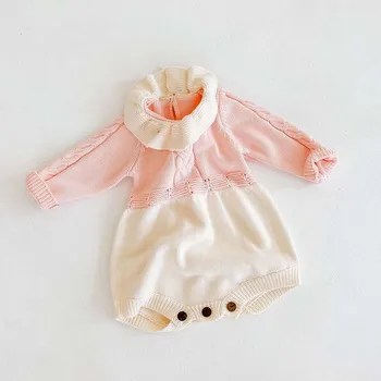 Bebê Body de Malha Roupas de Outono Princesa de Manga comprida Macacão infantil Camisolas Bebê Meninas Bodysuits Camisola do Bebê