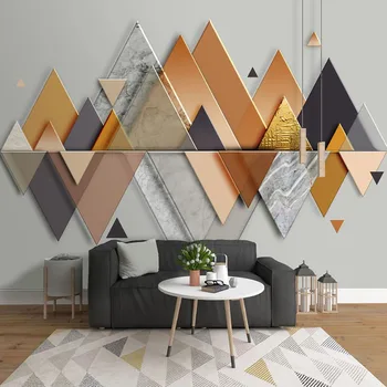 Personalizados em 3D Estereoscópico Abstrata Geométrica Triângulo Grande Mural de Modernos Quartos, Sala de TV na Parede do Fundo da Arte Foto de papel de Parede