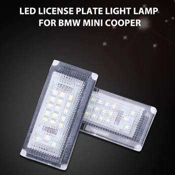 CARLitek Um par de Cauda luz 18Led Licesen Número de Luzes Brancas do Carro 12V da Placa de Luz Para Mini Cooper S R50 R52 2004-2008