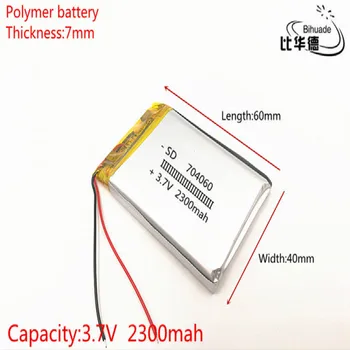 3,7 V 2300mAh 704060 de Polímero de Lítio Li-Po li Bateria Recarregável de íon de células Para Mp3 MP4 MP5 em seu GPS