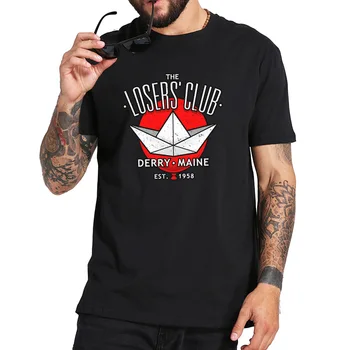 Stephen King É O Perdedores Clube de T-Shirt Derry Maine Filme de Terror Camiseta de Alta Qualidade UE de Tamanho Respirável Crew Neck Tee Tops