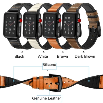 Cor branca pulseiras de Relógio Para a Apple Assistir , VIOTOO de Couro de Borracha de Silicone pulseira de Relógio Faixas de Relógio