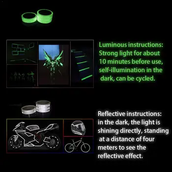 5m Reflexivo Carro Moto E Capacete, Fita de Listras animal de ESTIMAÇÃO Luminosa, de Longa Duração de Bicicletas Verde Refletor Adesivo Para Moto