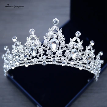 Lakshmigown De Casamento Strass Coroa De Prata Concurso Tiara Coroas Noiva Tiaras De Noiva E Acessórios Para O Cabelo