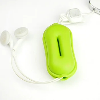 4pcs Criativo de Amendoim Forma de Fone de ouvido Organizador Portátil, Fones de ouvido Cabo do Enrolador de Cabo USB caixa de Proteção (Cor Aleatória)