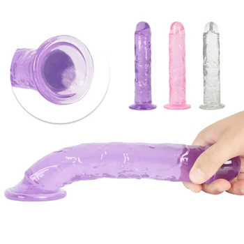 Erótica Sex Shop Soft Real De Grandes Falo De Geléia Pênis Pau Muito Realista Pênis Forte Ventosa Pau Brinquedos Sexuais Para As Mulheres