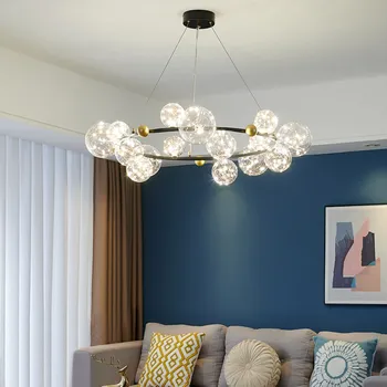Moderno Brilho de Lustres de Sala de estar, Quarto de Teto G9 LED Ajustável Bola de Vidro lustre da Sala de Jantar dispositivos Elétricos de Iluminação