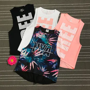Nova Moda das Mulheres T-Shirt sem Mangas de Camisa Esporte Mulheres de Fitness Yoga Superior Soltos E secagem Rápida Ginásio Execução Superior de Desporto de