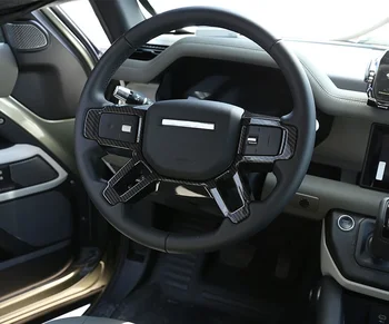 NOVO!!! Black Oak Grão de Fibra de Carbono ABS Para Land Rover Defender 110 2020 Estacionamento Interior, Estacionamento, Volante de Guarnição do Carro-Acessórios